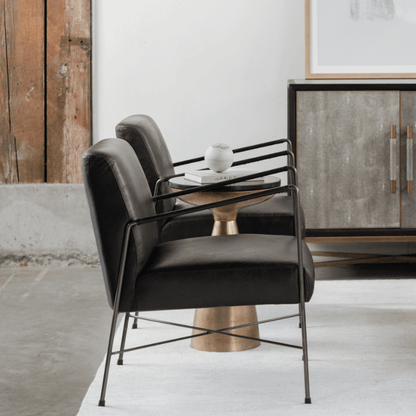 Dagwood Leather Armchair Black