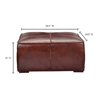 Kapa Ottoman Dark Brown Leather