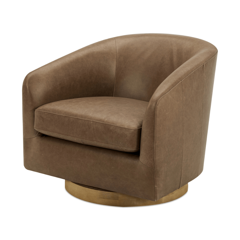 Oscy Leather Swivel Chair