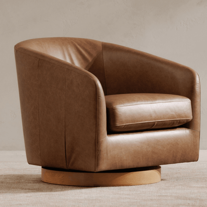 Oscy Leather Swivel Chair