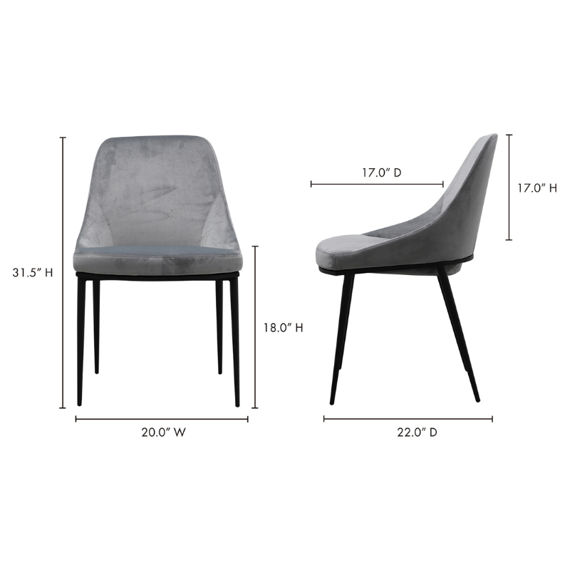 Sedona Dining Chair Grey- Set Of Two