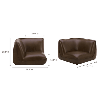 Zeppelin Leather Corner Chair