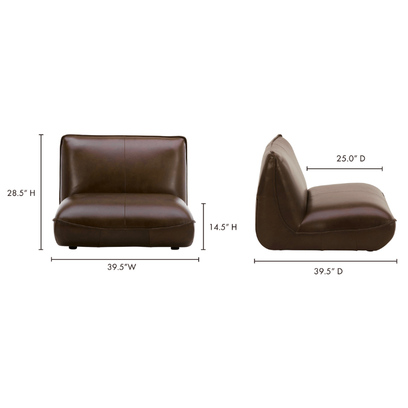 Zeppelin Leather Slipper Chair